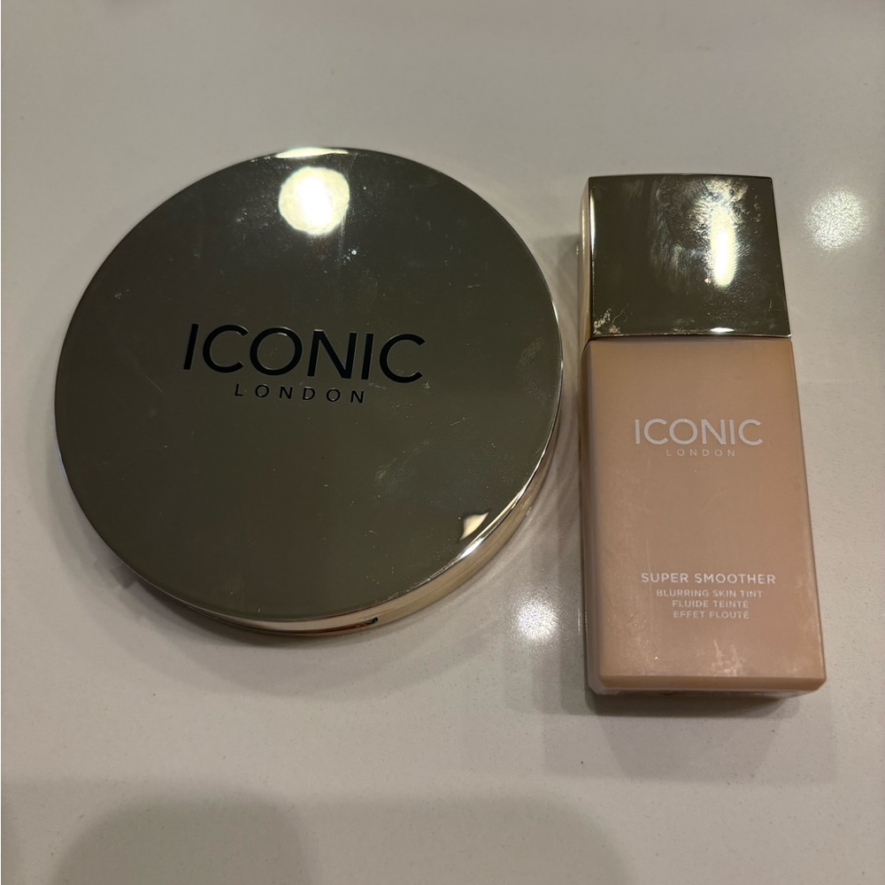 ICONIC highlighter+ iconic Super Smoother Blurring Skin Tint shade warm light